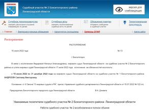 Мировые судьи Ленинградской области